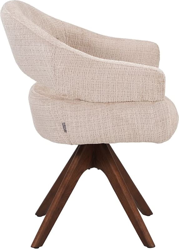 LABEL51 Eetkamerstoel Sofia - Naturel - Chenille - One Size Naturel Eetkamerstoel