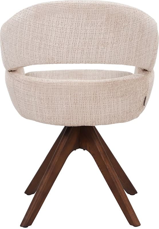 LABEL51 Eetkamerstoel Sofia - Naturel - Chenille - One Size Naturel Eetkamerstoel