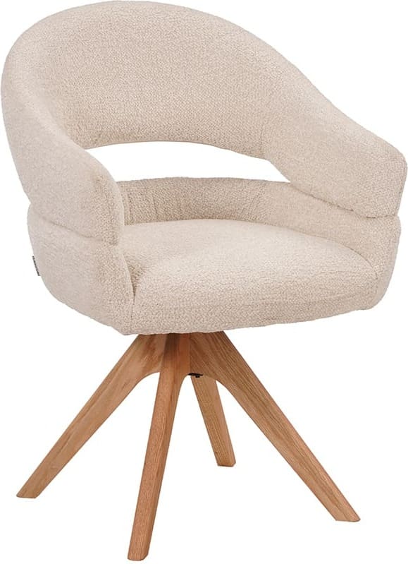 LABEL51 Eetkamerstoel Sofia - Naturel - Geweven - One Size Naturel Eetkamerstoel