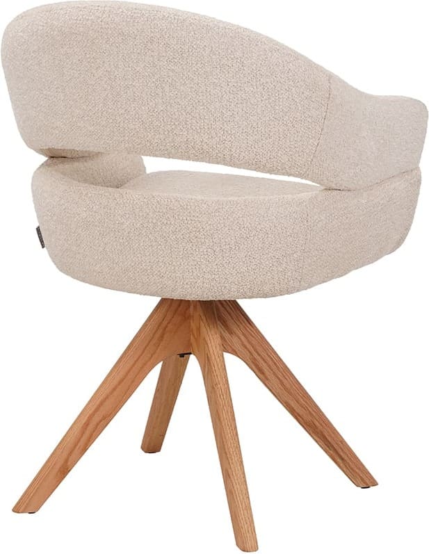 LABEL51 Eetkamerstoel Sofia - Naturel - Geweven - One Size Naturel Eetkamerstoel