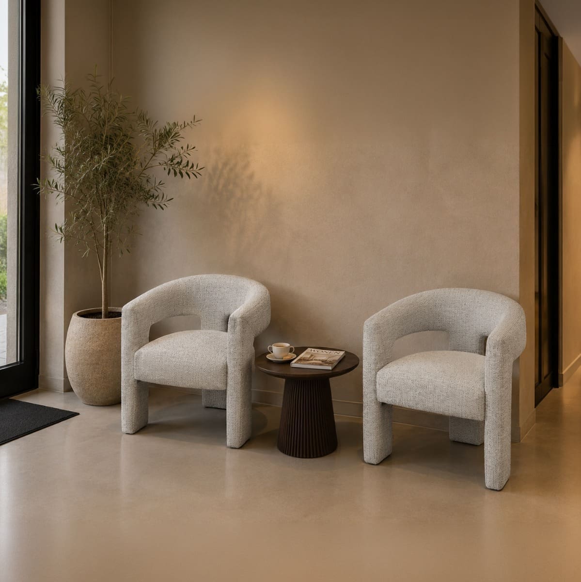 Livingfurn Eetkamerstoel Aurelia Beige Beige|Wit Eetkamerstoel