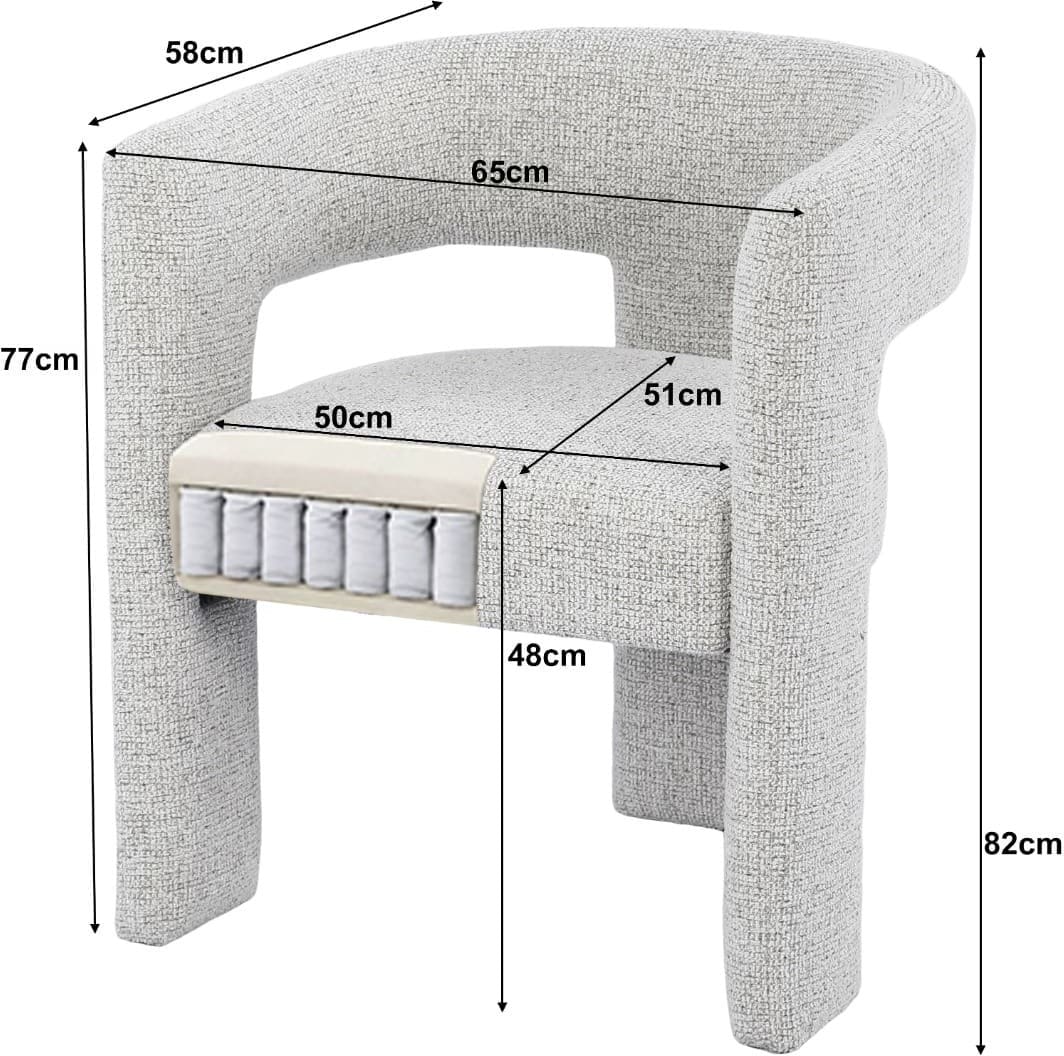 Livingfurn Eetkamerstoel Aurelia Beige Beige|Wit Eetkamerstoel