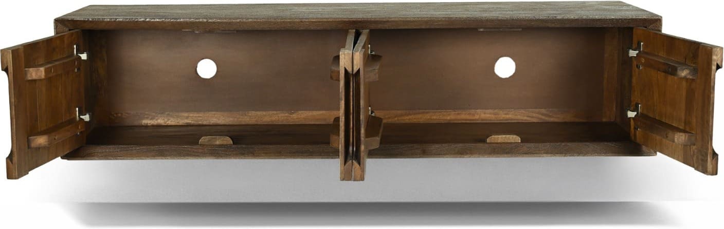Livingfurn Tv-dressoir Cortez Zwevend 140cm Bruin|Naturel Tv-meubel|Tv-dressoir