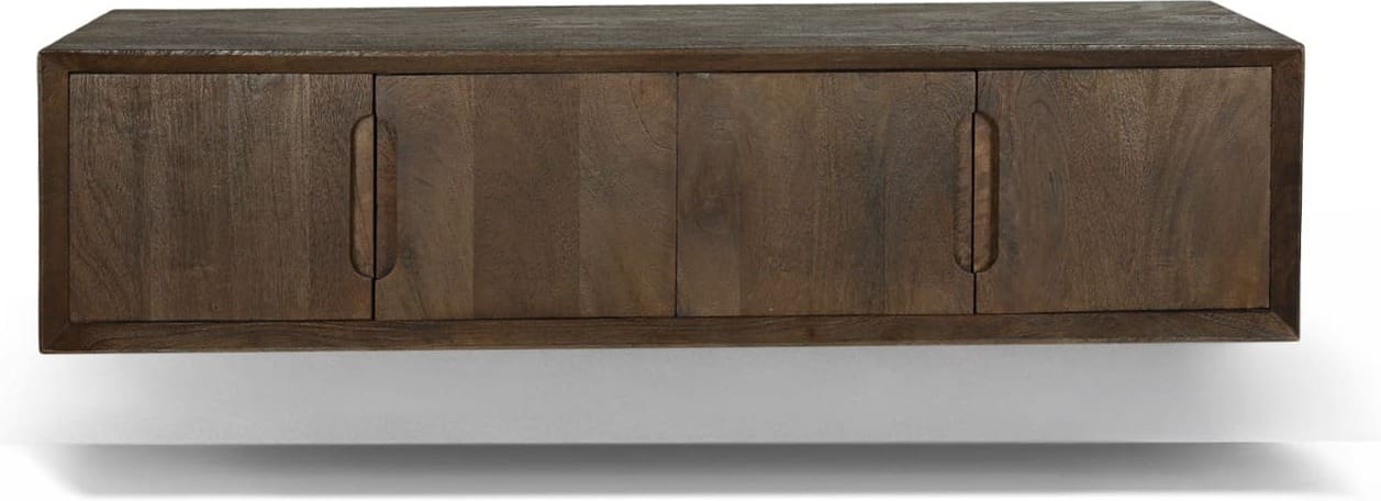 Livingfurn Tv-dressoir Cortez Zwevend 140cm Bruin|Naturel Tv-meubel|Tv-dressoir