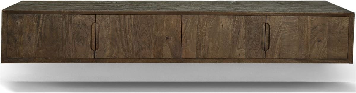 Livingfurn Tv-dressoir Cortez Zwevend 220cm Bruin|Naturel Tv-meubel|Tv-dressoir