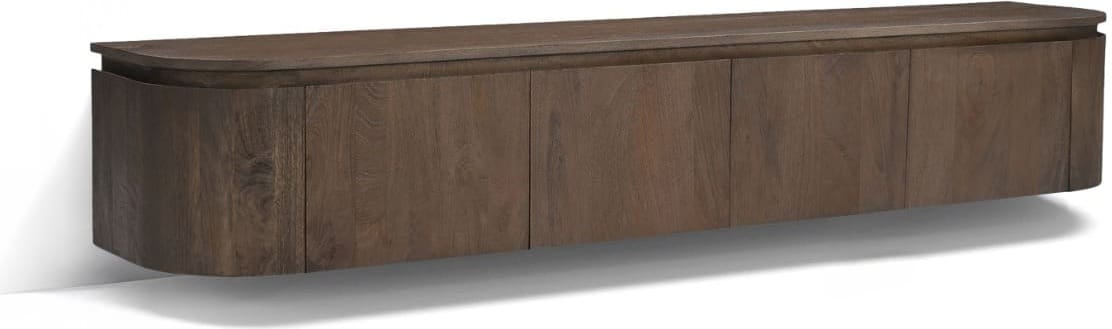 Livingfurn Tv-dressoir Elvano Malta Zwevend 180cm Bruin|Naturel Tv-meubel|Tv-dressoir