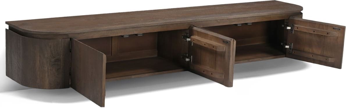 Livingfurn Tv-dressoir Elvano Malta Zwevend 220cm Bruin|Naturel Tv-meubel|Tv-dressoir