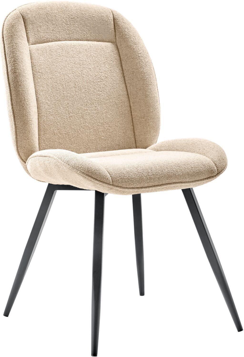 Profijt Meubel Eetkamerstoel Domeno bouclé beige Beige|Wit Eetkamerstoel