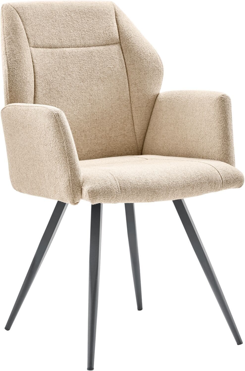 Profijt Meubel Eetkamerstoel Jumila bouclé beige Beige|Wit Eetkamerstoel