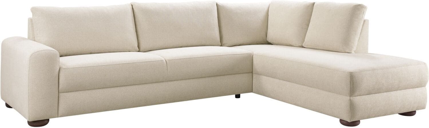 Profijt Meubel Hoekbank rechts Famatina beige basic comfort Beige|Wit Hoekbank