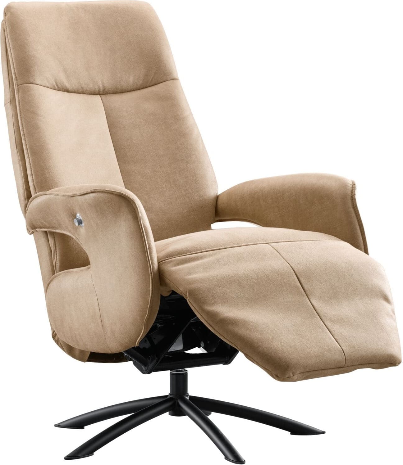 Profijt Meubel Relaxfauteuil Balfour medium microleder lichtbruin Bruin Fauteuil