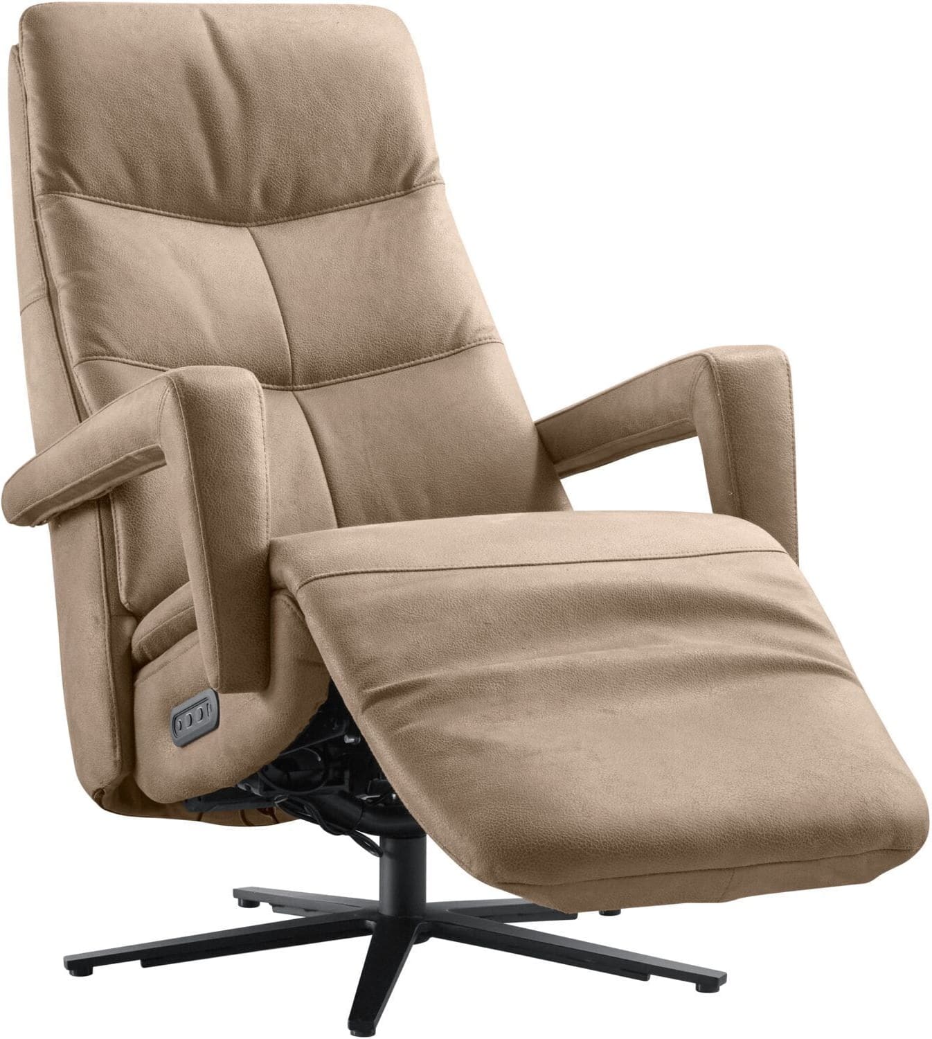 Profijt Meubel Relaxfauteuil Grimsay elektrisch microleder taupe Taupe Fauteuil