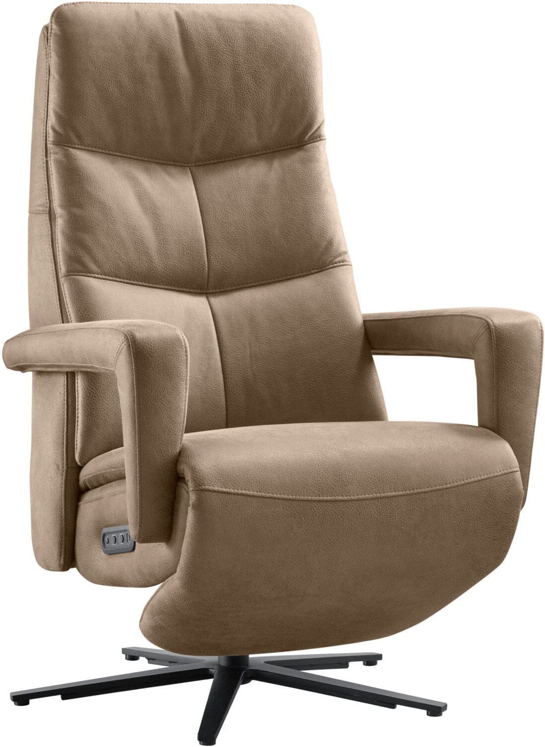 Profijt Meubel Relaxfauteuil Grimsay elektrisch microleder taupe Taupe Fauteuil