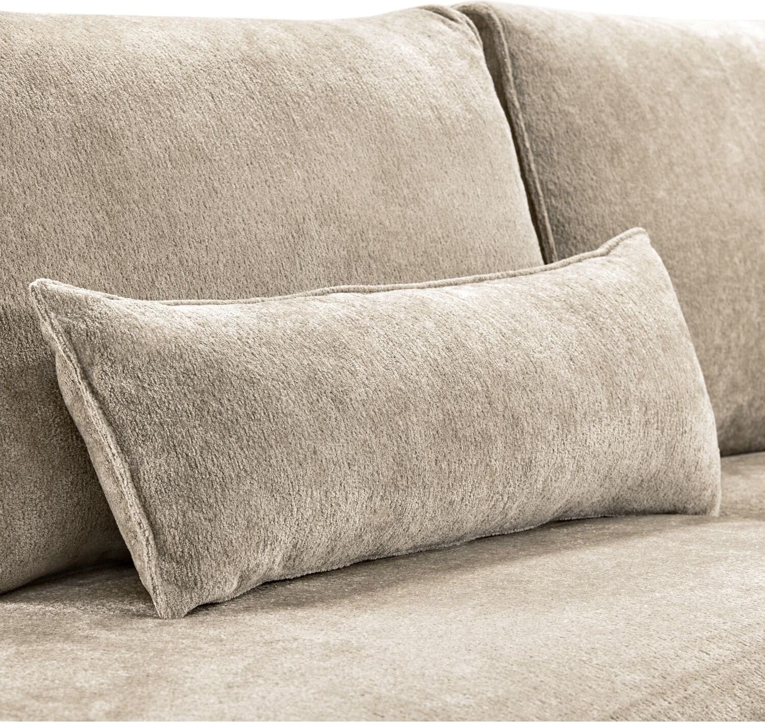Pronto Wonen Hoekbank rechts Licato taupe relaxfunctie excellent comfort hocker Taupe Bank