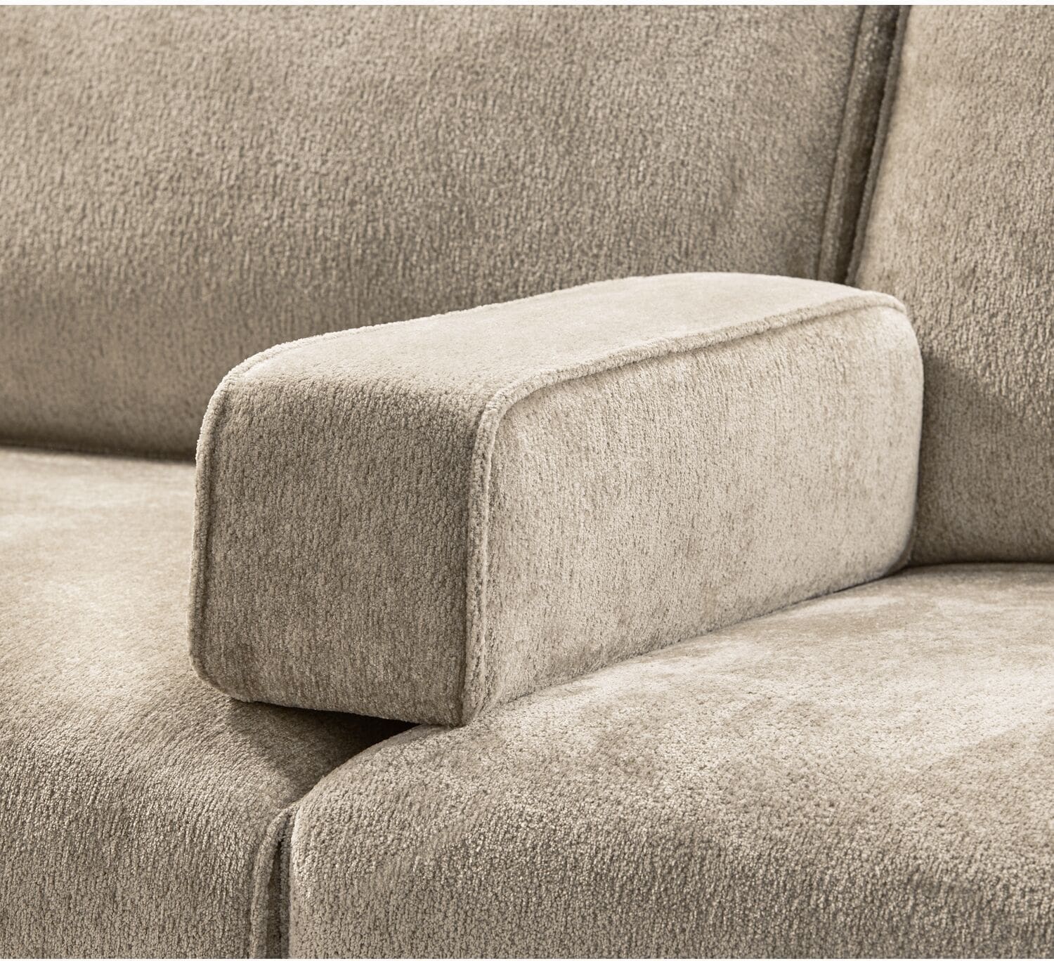 Pronto Wonen Hoekbank rechts Licato taupe relaxfunctie excellent comfort hocker Taupe Bank
