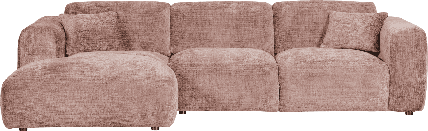 WOOOD Cloud chaise longue links chenille taupe/roze Taupe
