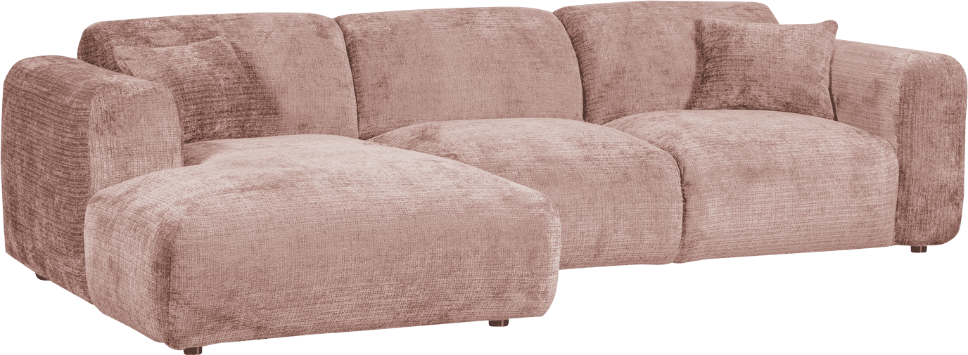 WOOOD Cloud chaise longue links chenille taupe/roze Taupe