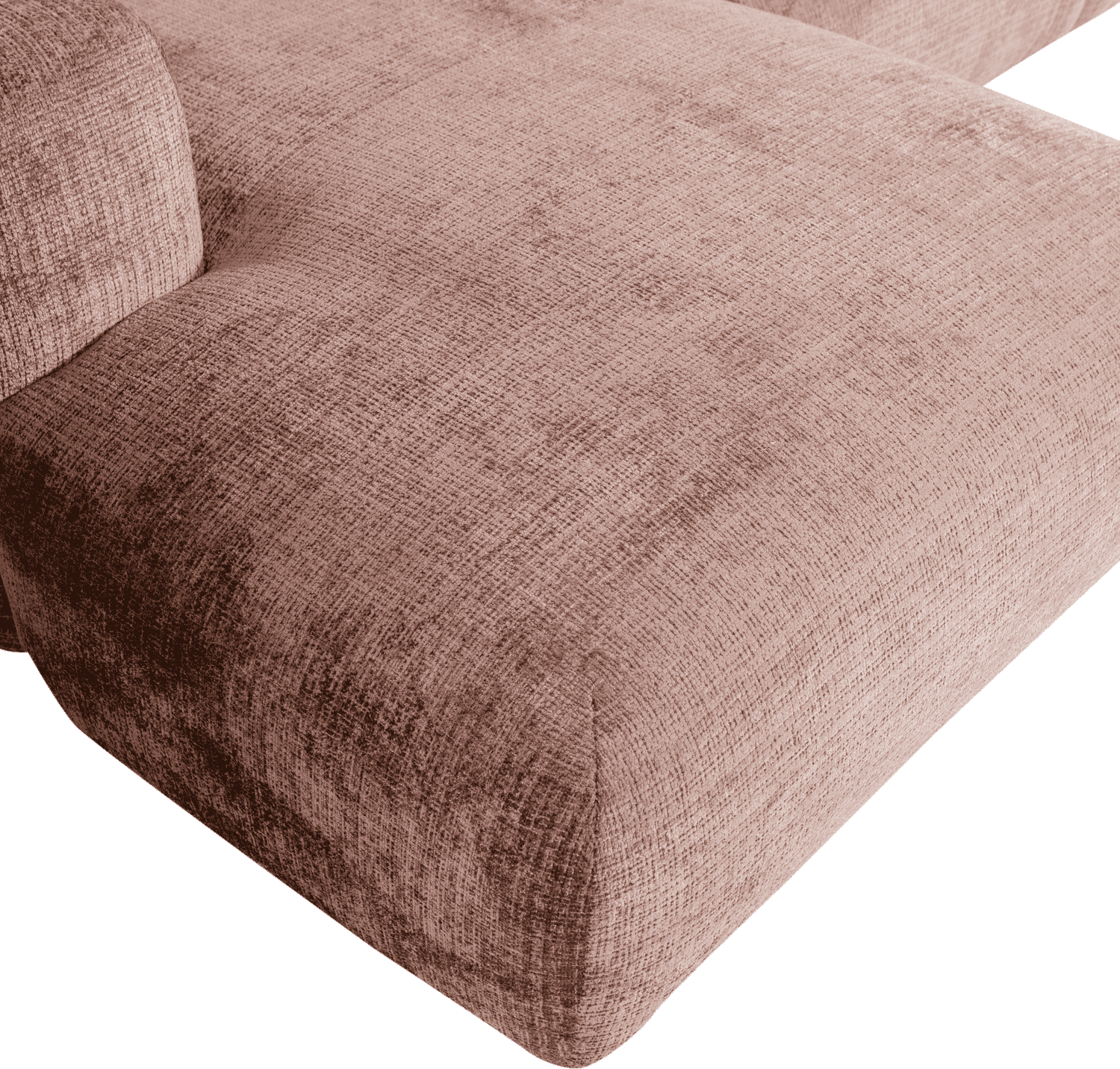 WOOOD Cloud chaise longue links chenille taupe/roze Taupe