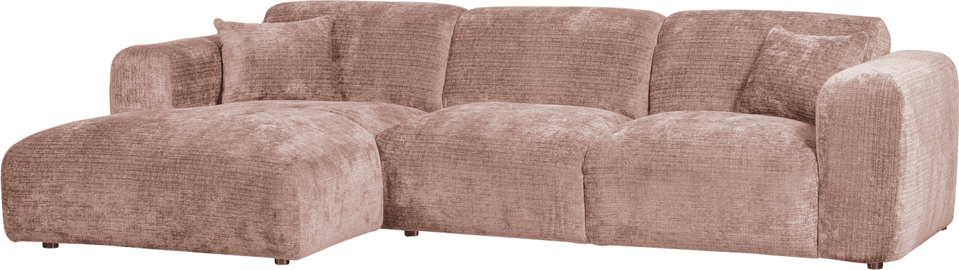WOOOD Cloud chaise longue links chenille taupe/roze Taupe