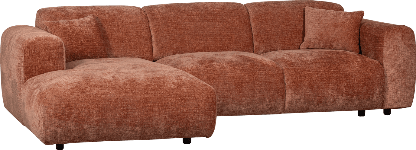 WOOOD Cloud chaise longue links chenille terra Cognac|Oranje|Bruin
