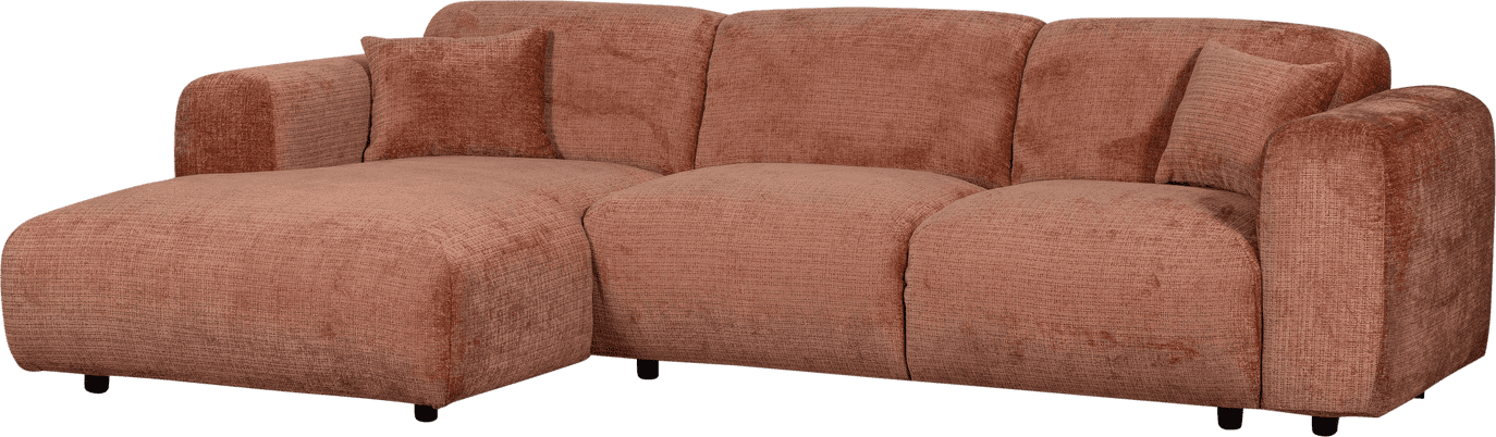 WOOOD Cloud chaise longue links chenille terra Cognac|Oranje|Bruin