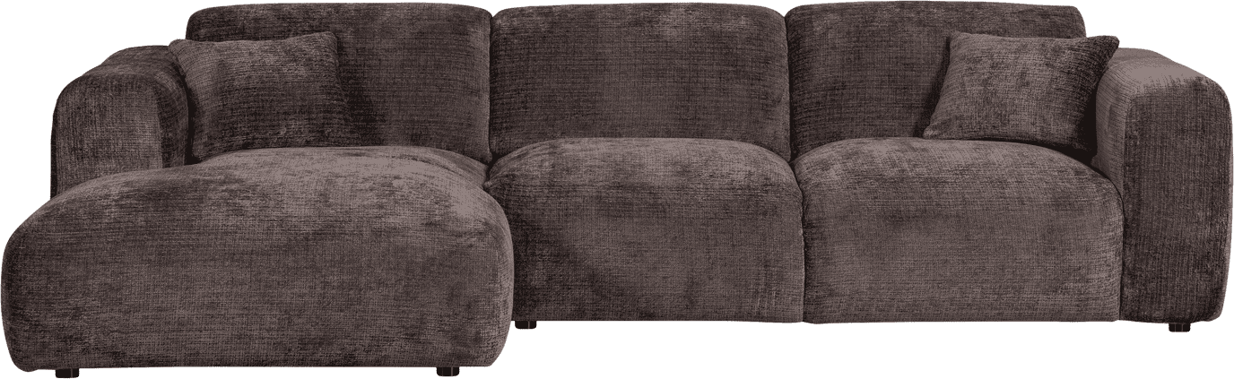 WOOOD Cloud chaise longue links chenille warmbruin Warm bruin