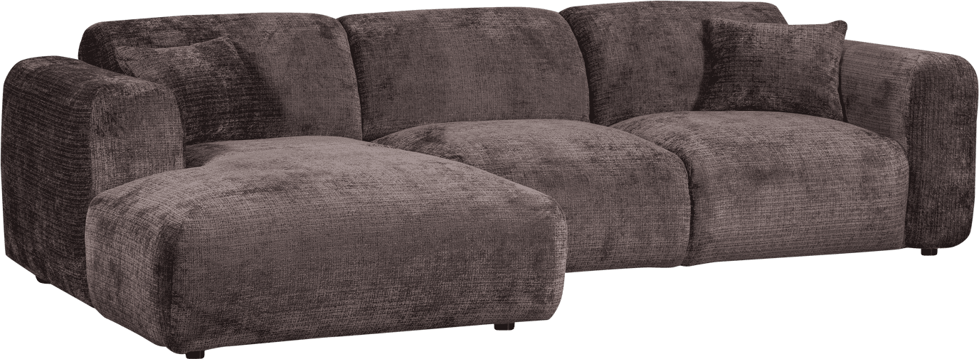 WOOOD Cloud chaise longue links chenille warmbruin Warm bruin