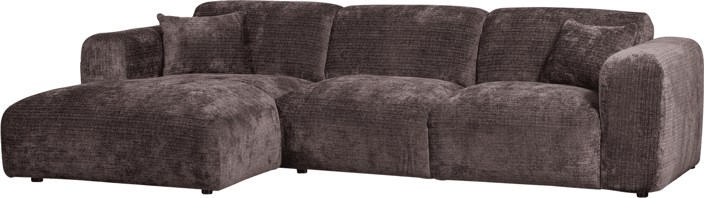 WOOOD Cloud chaise longue links chenille warmbruin Warm bruin