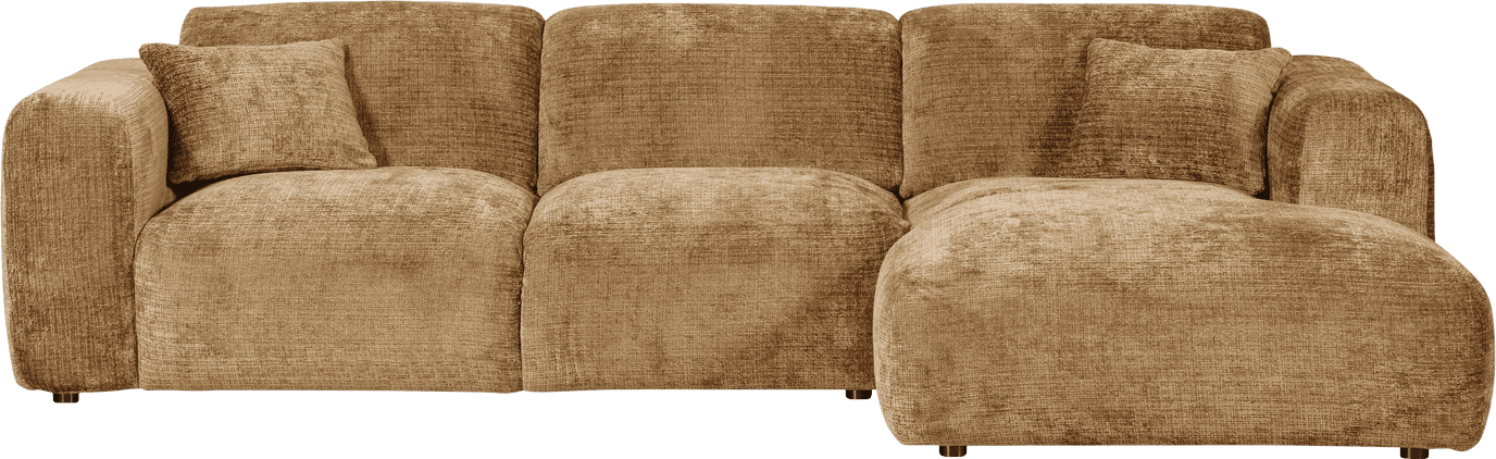 WOOOD Cloud chaise longue rechts chenille honinggeel Geel