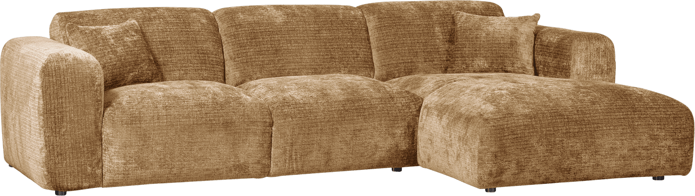 WOOOD Cloud chaise longue rechts chenille honinggeel Geel
