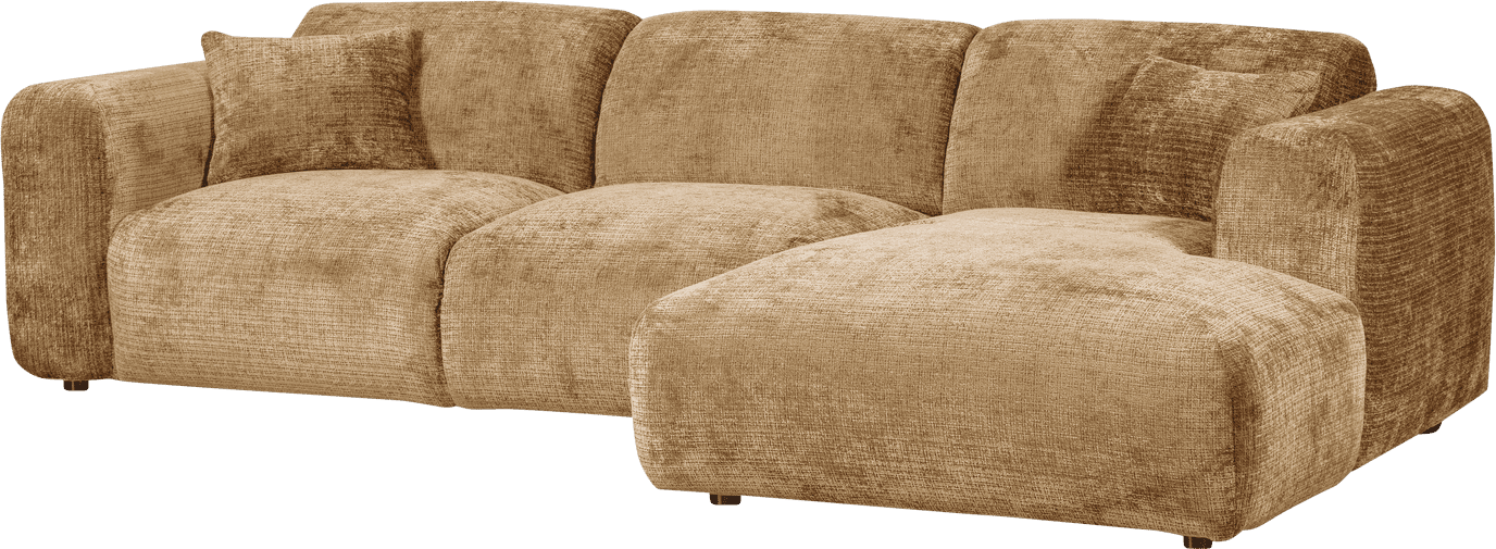 WOOOD Cloud chaise longue rechts chenille honinggeel Geel