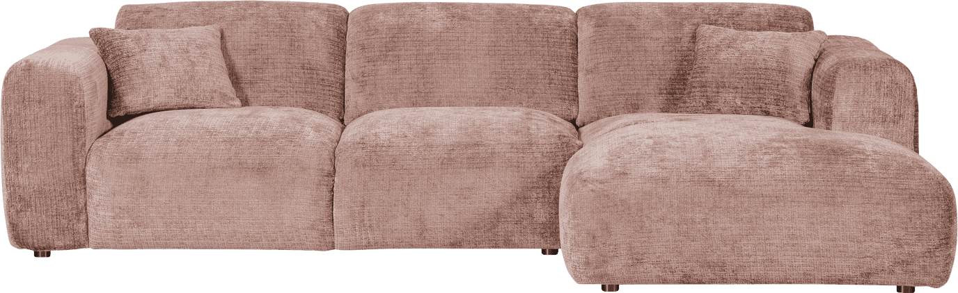 WOOOD Cloud chaise longue rechts chenille taupe/roze Taupe