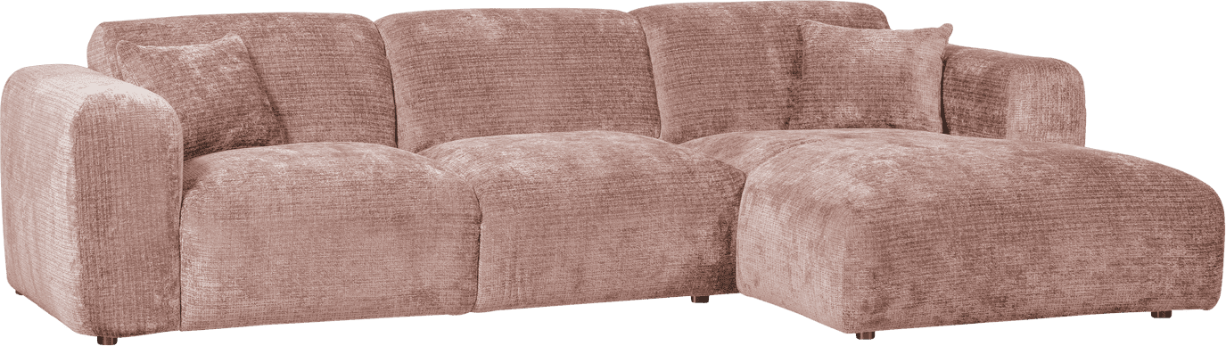 WOOOD Cloud chaise longue rechts chenille taupe/roze Taupe