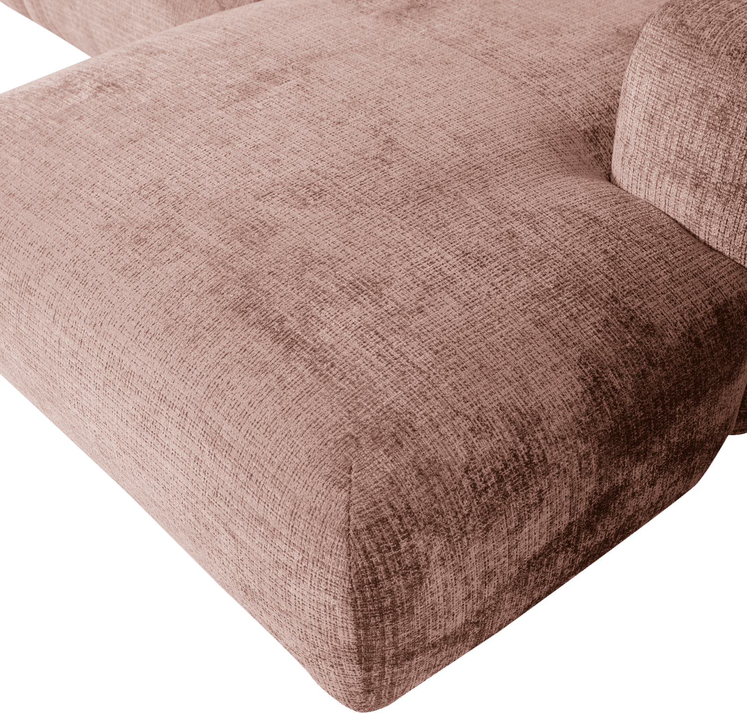 WOOOD Cloud chaise longue rechts chenille taupe/roze Taupe