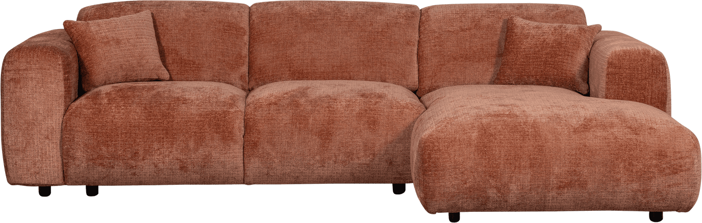 WOOOD Cloud chaise longue rechts chenille terra Cognac|Oranje|Bruin