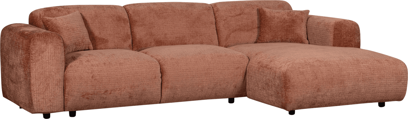 WOOOD Cloud chaise longue rechts chenille terra Cognac|Oranje|Bruin