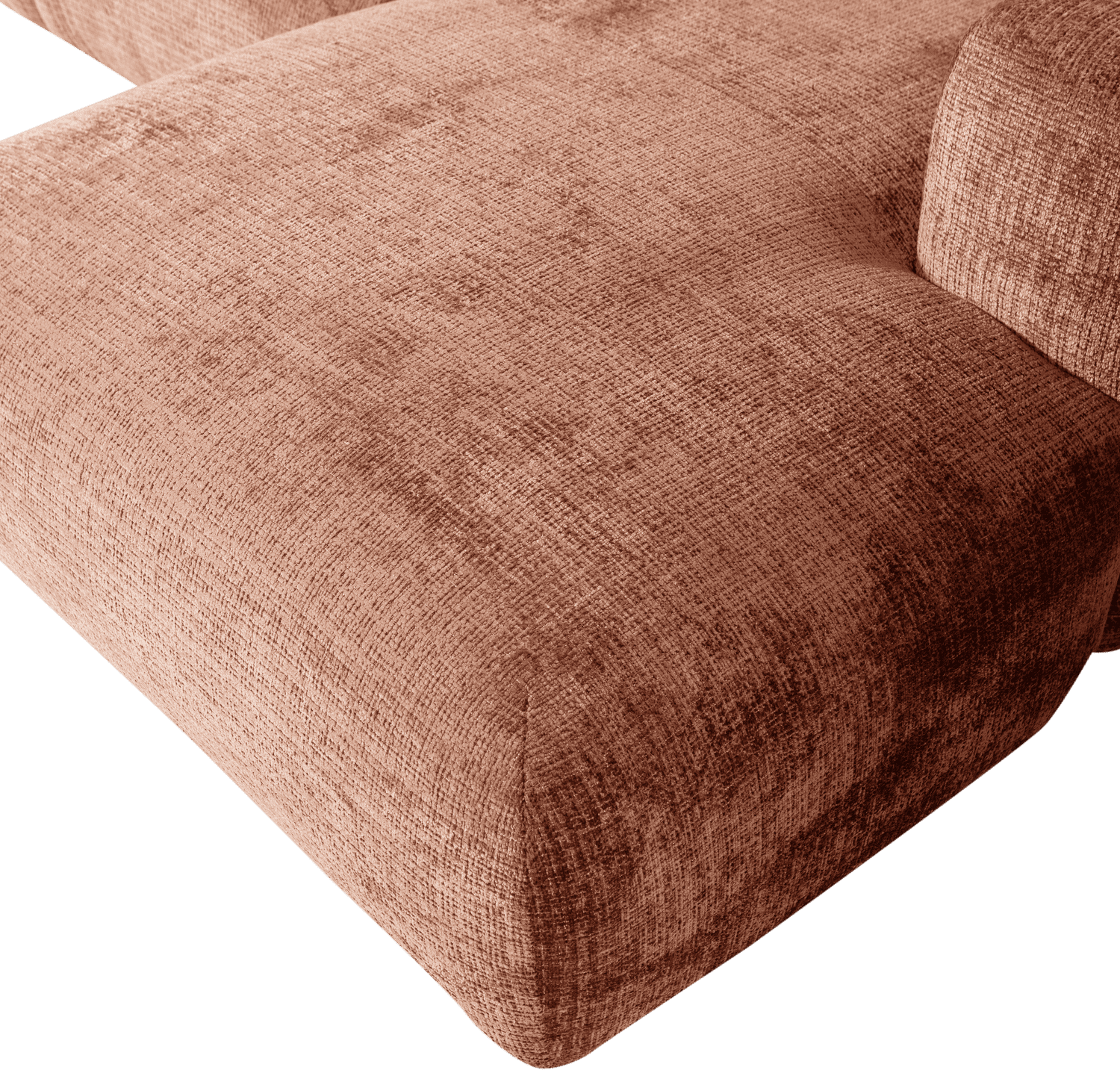 WOOOD Cloud chaise longue rechts chenille terra Cognac|Oranje|Bruin