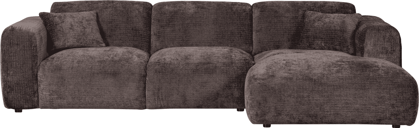WOOOD Cloud chaise longue rechts chenille warmbruin Warm bruin