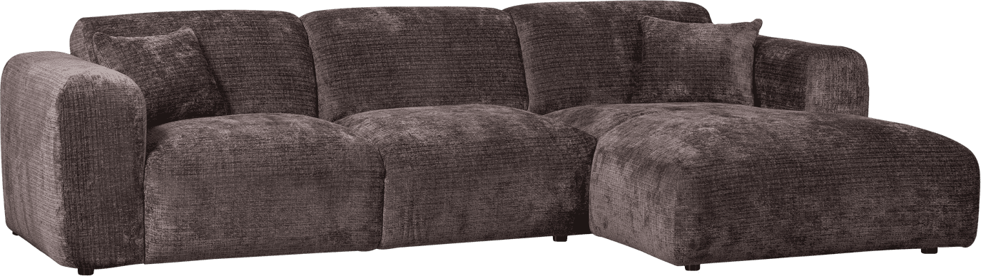 WOOOD Cloud chaise longue rechts chenille warmbruin Warm bruin