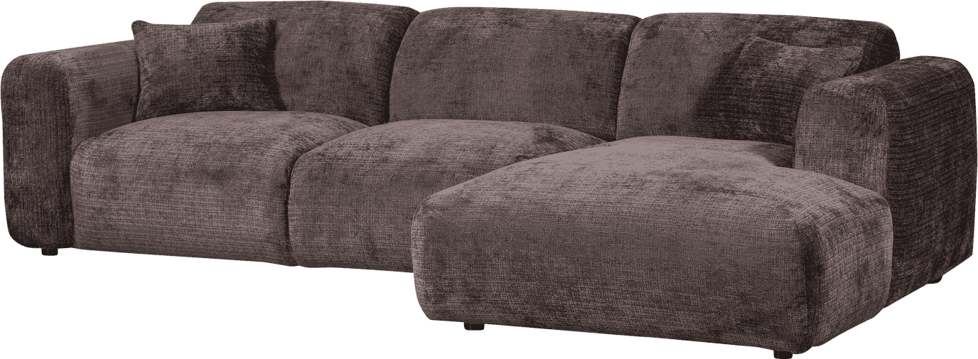 WOOOD Cloud chaise longue rechts chenille warmbruin Warm bruin