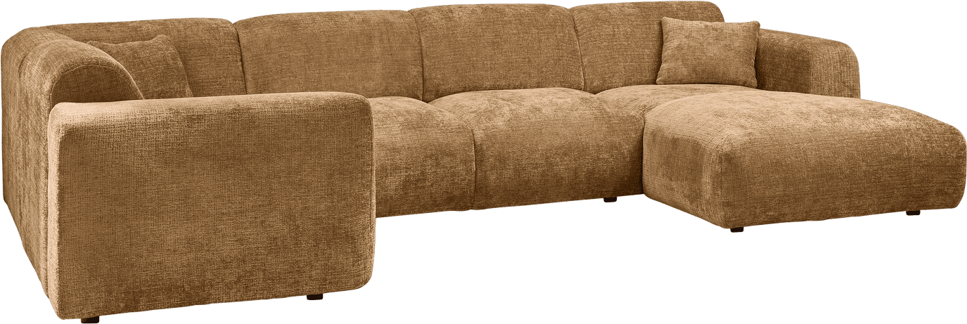 WOOOD Cloud hoekbank links chenille honinggeel Geel Hoekbank