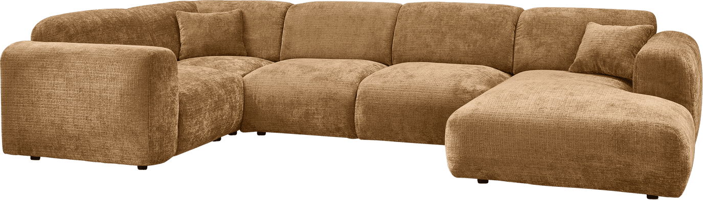 WOOOD Cloud hoekbank links chenille honinggeel Geel Hoekbank