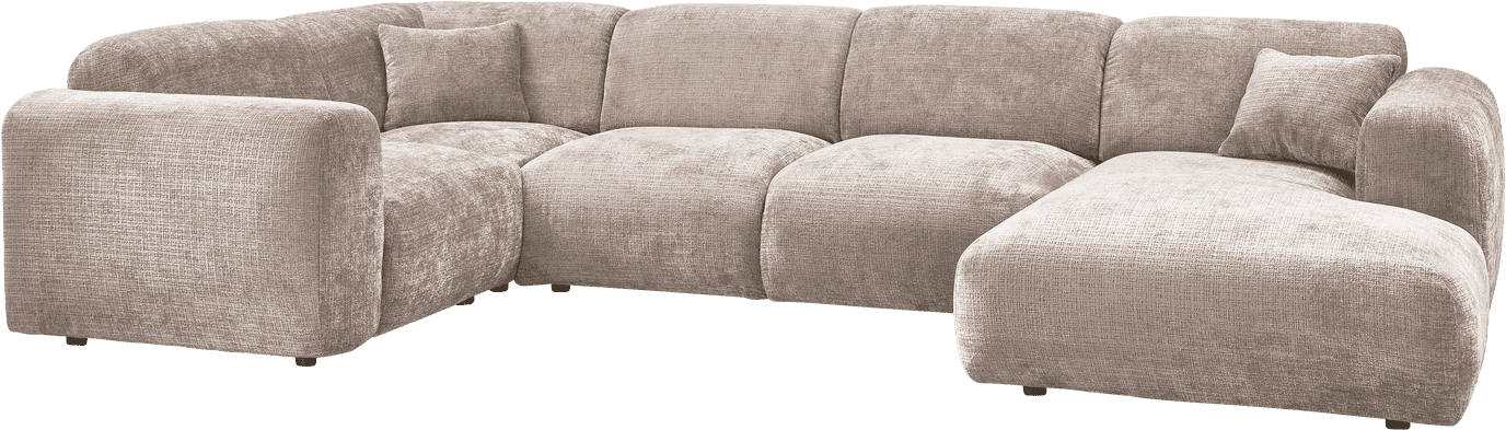 WOOOD Cloud hoekbank links chenille naturel Naturel Hoekbank