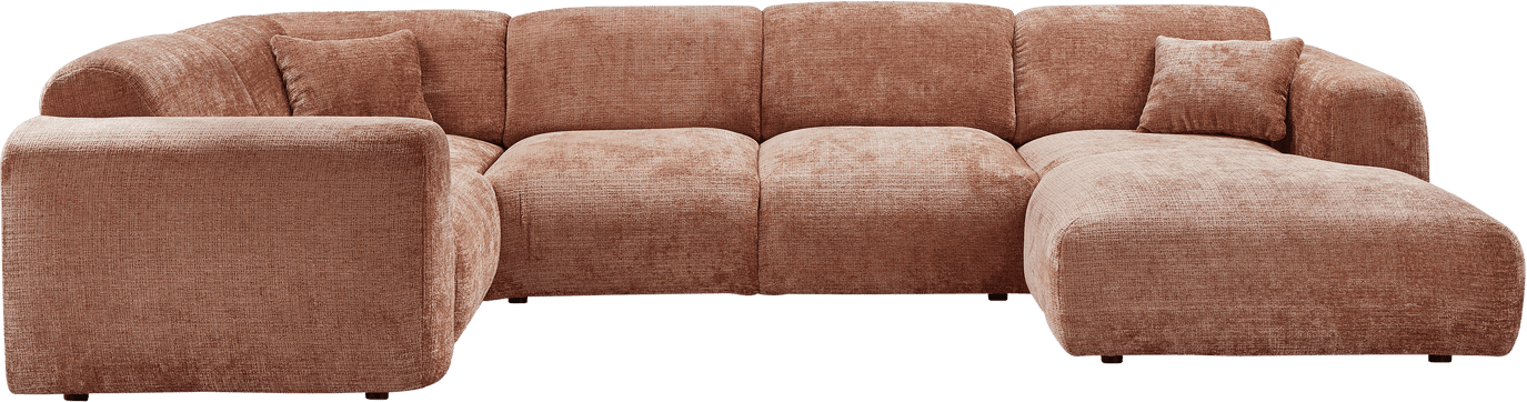 WOOOD Cloud hoekbank links chenille terra Cognac|Oranje|Bruin Hoekbank
