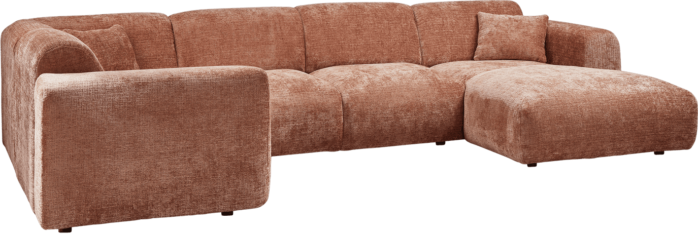 WOOOD Cloud hoekbank links chenille terra Cognac|Oranje|Bruin Hoekbank