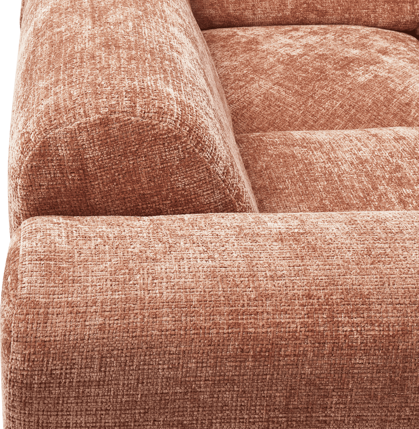 WOOOD Cloud hoekbank links chenille terra Cognac|Oranje|Bruin Hoekbank