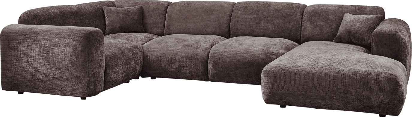 WOOOD Cloud hoekbank links chenille warmbruin Warm bruin Hoekbank