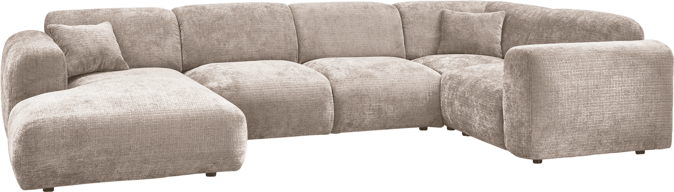 WOOOD Cloud hoekbank rechts chenille naturel Naturel Hoekbank