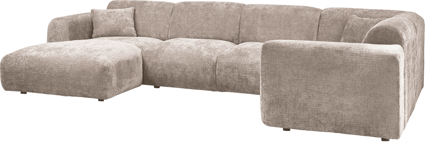 WOOOD Cloud hoekbank rechts chenille naturel Naturel Hoekbank