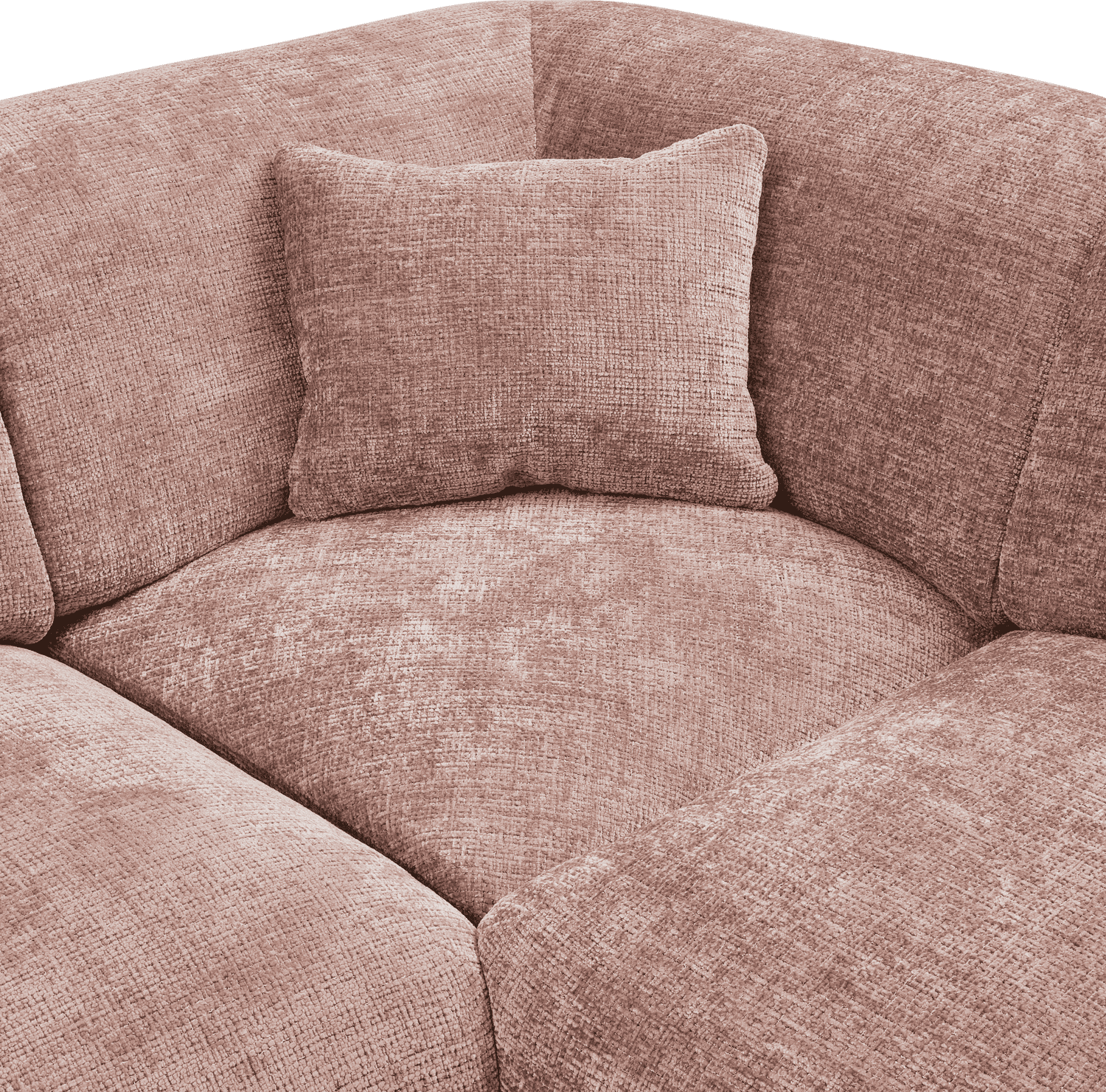 WOOOD Cloud hoekbank rechts chenille taupe/roze Taupe Hoekbank